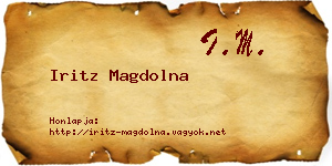 Iritz Magdolna névjegykártya